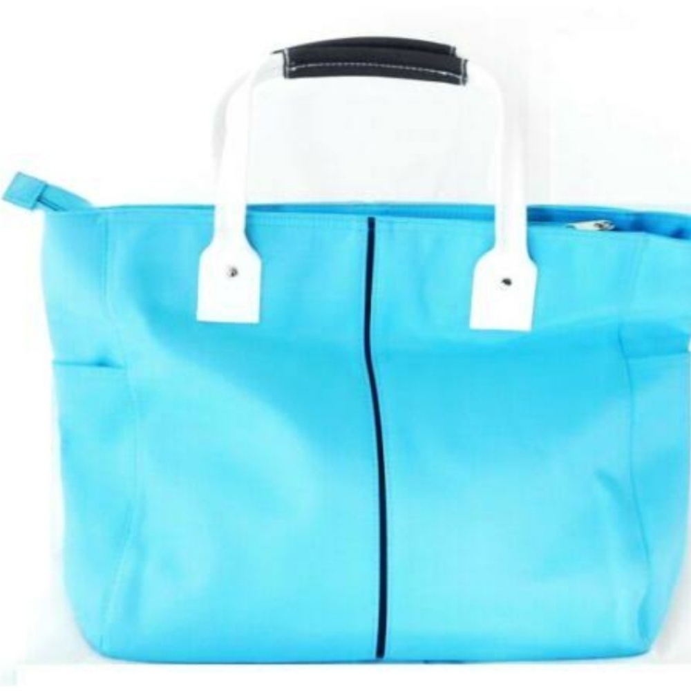 Borghese Teal Tote with Zipper